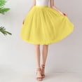 thumbnail image 1 of YMNXA Women's Skirt High Waisted Mesh Solid Color Fashion Comfortable Tutu Skirt For Daily Wear Yellow One Size, 1 of 5