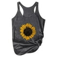 thumbnail image 1 of YMNXA Women's Tank Top Summer Round Neck Sleeveless Flower Printed Loose Fit Comfortable Fashion Basic Top For Everyday Wear,Drak Gray,M, 1 of 5