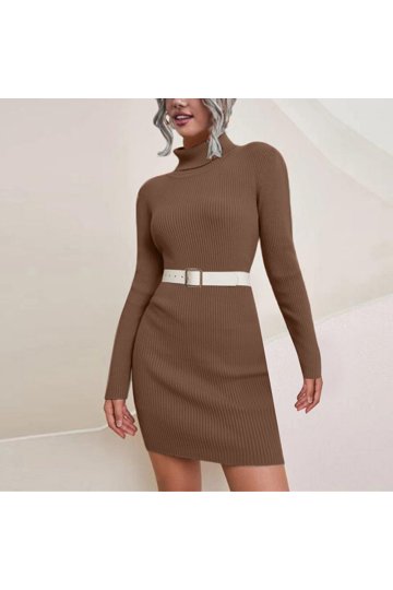 Shop Stylish Brown Turtleneck Dresses and Clothing for Women