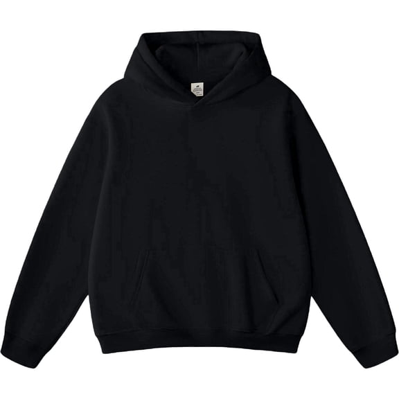 YMNXA Womens Hoodies With Pocket Long Sleeve Solid Color Loose Comfortable Sweatshirt For Casual Daily Wear Black L