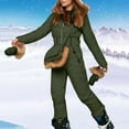 thumbnail image 1 of YMNXA Womens Winter Ski Jumpsuit With Hood Long Sleeve Solid Color Zip Up Outdoor Sports Snowsuit Coat For Outdoor Activities Army Green L, 1 of 9