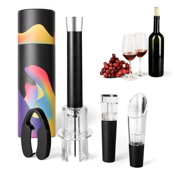 YMS Wine Opener, Air Pressure Pump Bottle Opener, Vacuum Stopper,Simple Cork Remover,Efficient Corkscrew Bottle Opener, Portable Bottle Opener Pump Needle with Cutter Aerator Pourer Vacuum