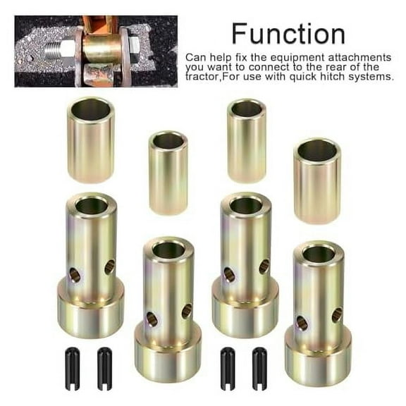 YMT 2 Pairs of Cat 1 Quick Hitch Adapter Bushing Kit Fits TK95029 Heavy Duty Steel Fits for Category 1 3-Point Hitch Tractors