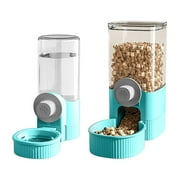 YMTQ 2Pcs Set Hanging Automatic Food Water Dispenser Cage Pet Feeder Waterer Kennel Feeding Station for Puppy Cats Rabbit Ferret