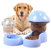 YMTQ Automatic Cat Dog Food Dispenser Water Mushroom Modeling Dogs Bowls Pet Supplies Feeder Transparent Design Small Medium