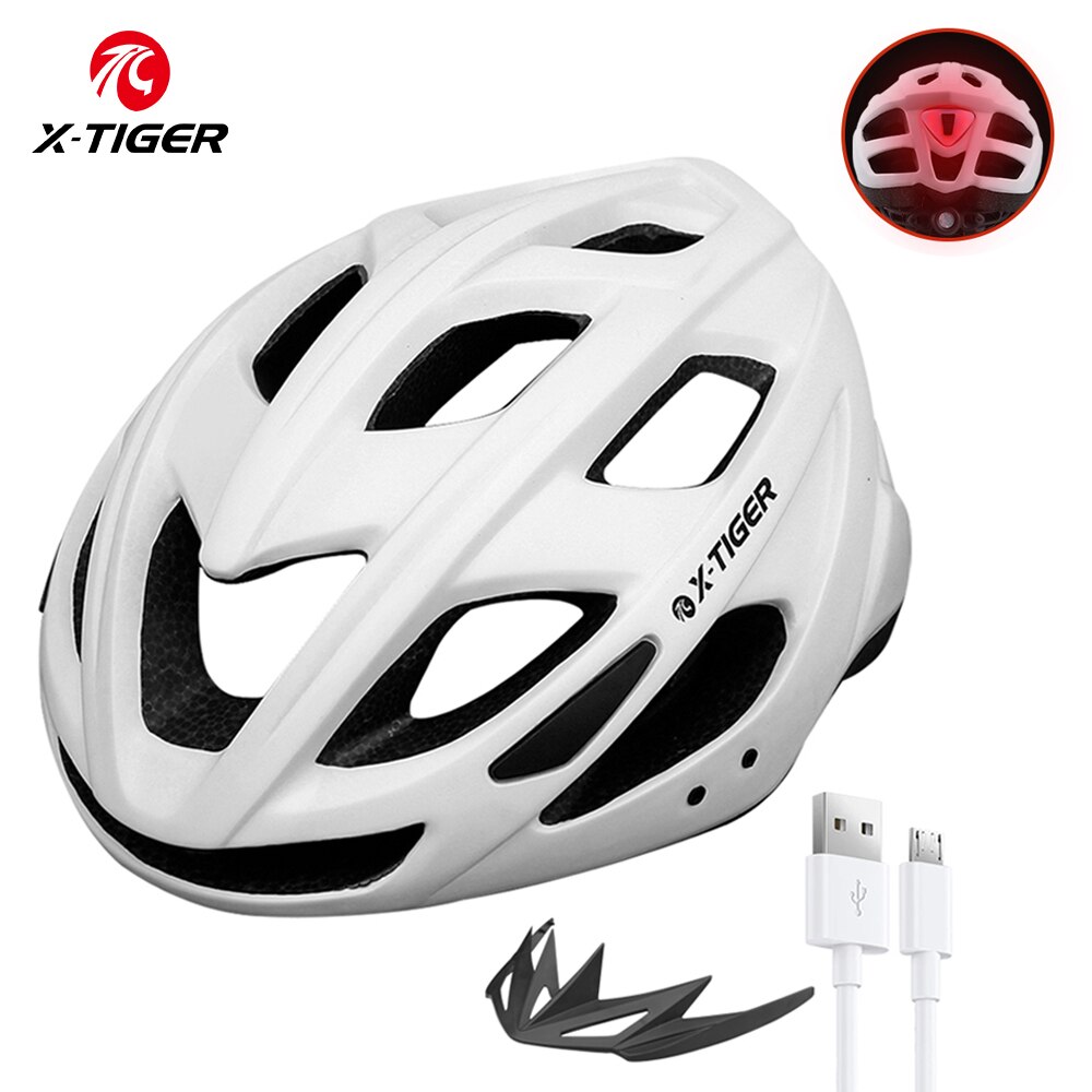 YMTQ Bike Helmet MTB Cycling Helmet LED Light Outdoor Sports Helmet Road Racing Mountain Bike Helmet Rechargeable Riding Gear