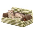 thumbnail image 1 of YMTQ Cat Bed Dog Couch Cozy Soft Plush Fluffy Warm Pet Sofa for Small Medium Cats Dogs Green, 1 of 7