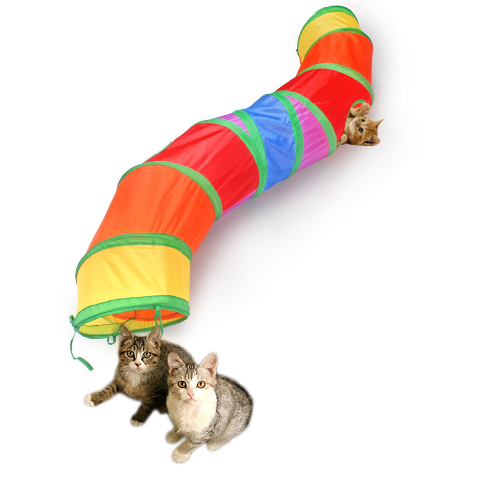 YMTQ Cat Tunnel Indoor Cats Peek Holes Interactive Sway Foldable Pet
