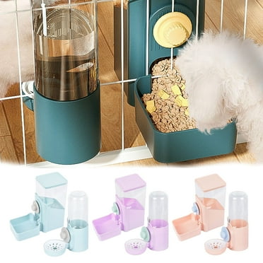 YMTQ Hanging Automatic Pet Food Water Dispenser Auto Dog Feeder and Waterer Set Cage Cat Food Bowl Dog Feeding Station for Puppy Kitten Rabbit