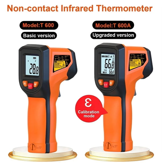YMTQ Infrared Thermometer Handheld Temperature Gun Non-Contact Laser Heat Tester -50-600°C for Industrial Home Automobile Use