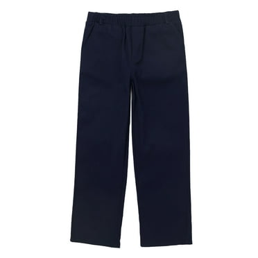 YMTQ Kids Boys Pull-On Chino Pants Regular Fit School Uniform Trousers with Pockets Navy Blue 8