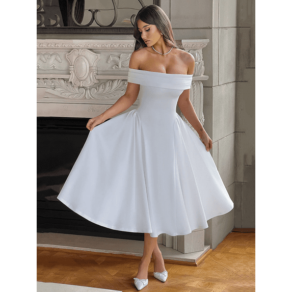 YMTQ Off-shoulder Backless Sexy Midi Dress For Women Fashion Solid Strapless Sleeveless A-line Loose Pleated Long Dress