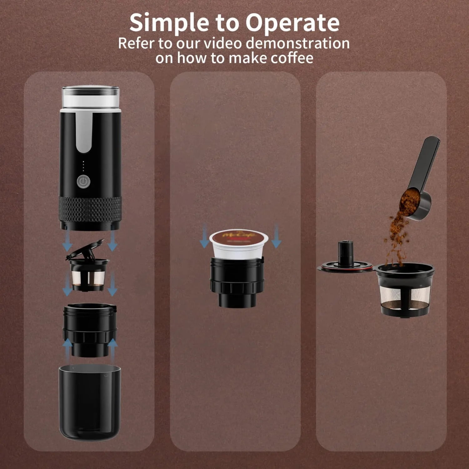 YMTQ Portable Mini Coffee Maker 2024 New Compact Espresso Machine