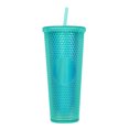 thumbnail image 1 of YMTQ Studded Tumbler with Straw Double Walled Iridescent Travel Tumbler Straw Cup BPA Free 24oz Capacity Clear Light Green, 1 of 7