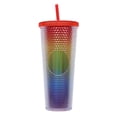 thumbnail image 1 of YMTQ Studded Tumbler with Straw Double Walled Iridescent Travel Tumbler Straw Cup BPA Free 24oz Capacity Rainbow, 1 of 7
