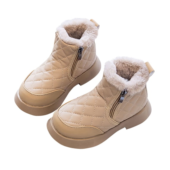 YMUQEIGH Boy's Girl's Winter Snow Boots Waterproof Kids Hiking Boots Cold Weather Outdoor Fur Lined Warm Walking Boot Shoes