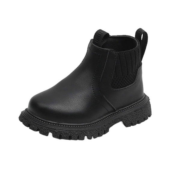 YMUQEIGH Boys Girls High Top Combat Ankle Boots Kids Waterproof PU Leather Fall Boots Winter Warm Snow Outdoor Hiking Shoes Toddler Non Slip Texture Soft Durable Walking Boot