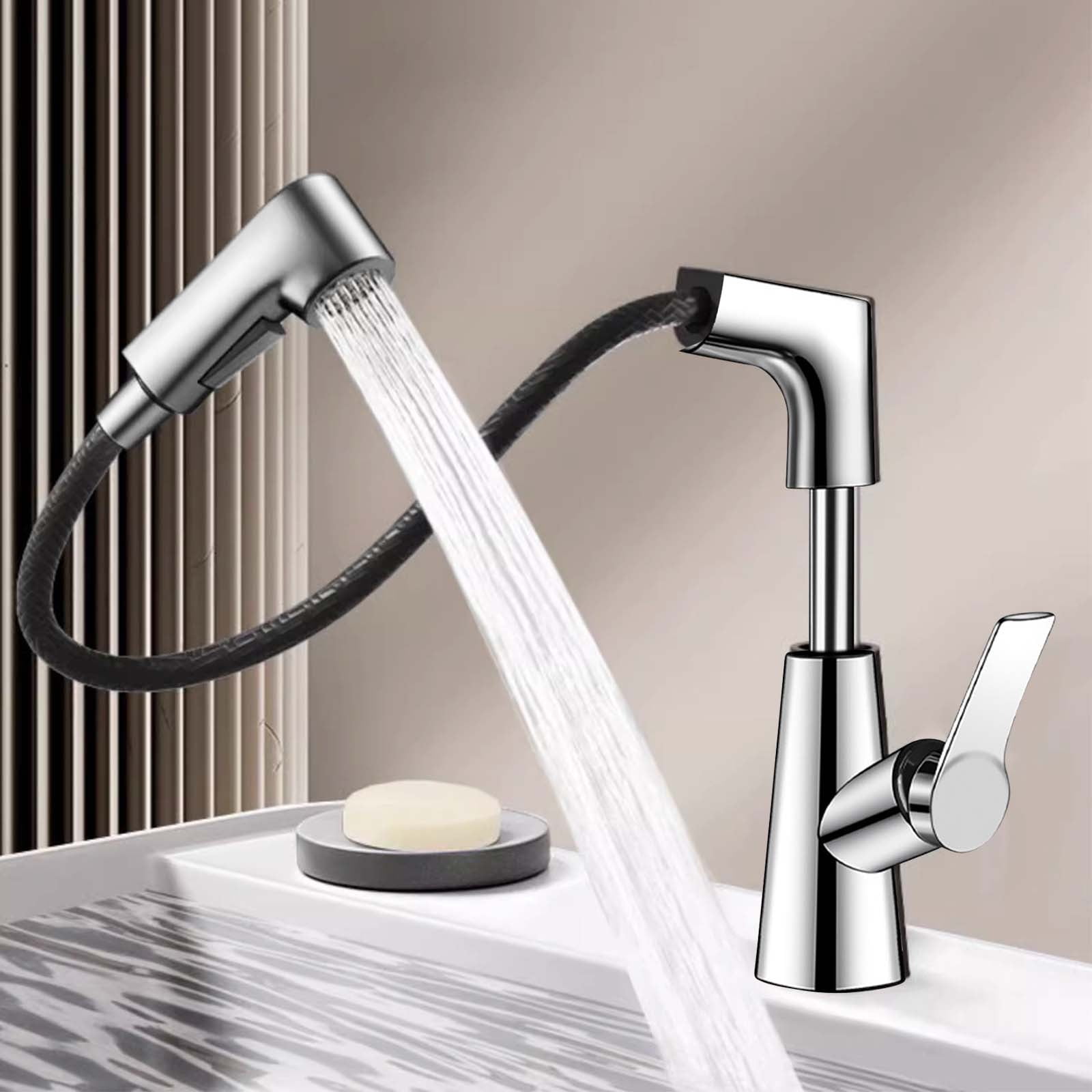 YMUQEIGH Clearance Washbasin Faucet Household Lifting And Pull-out ...