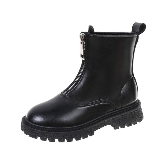YMUQEIGH Girls Chelsea Boots, Side Zipper Booties, Wide Toe Full Side Zipper, Wide Round Toe, Thick Sole, Dress Outfits, Toddler To Big Kid