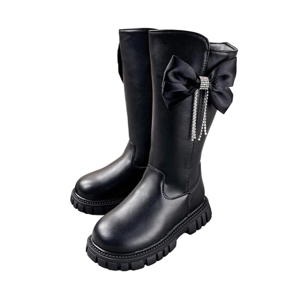 YMUQEIGH Girls Knee High Boots Fashion Lug Sole Side Zipper Tall Riding Boots for Toddler Little Kid Big Kid