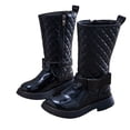 thumbnail image 1 of YMUQEIGH Girls Knee High Riding Boots Leather Tall Winter Boots Fashion Zipper Faux Fur Comfortable Round Toe Combat Boots for Little Kid/Big Kid, 1 of 6