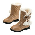 thumbnail image 1 of YMUQEIGH Girls Winter Boots Fashion Fur Lined Lightweight Warm Snow Boots Princess Warm Winter Shoes for Girls, 1 of 3