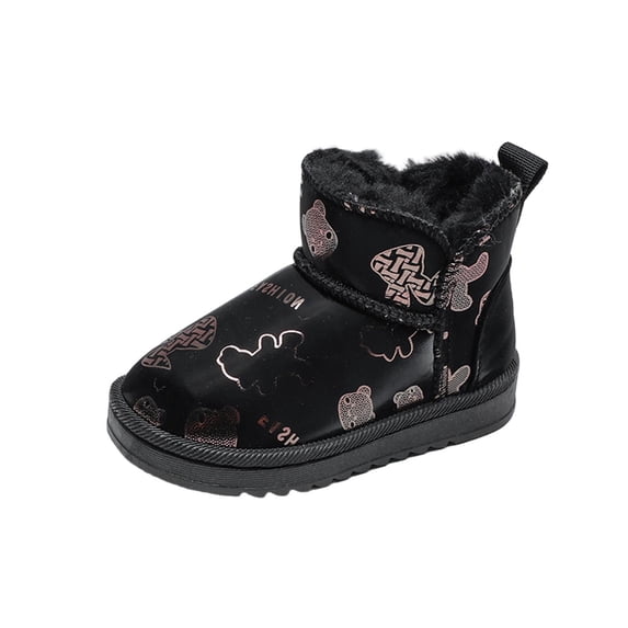YMUQEIGH Girls Winter Boots Warm Toddler Snow Boots Cozy Fuzzy Kids Ankle Boots Boys Outdoor Fashion Booties Shoes for Little Big Kid