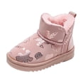 thumbnail image 1 of YMUQEIGH Girls Winter Boots Warm Toddler Snow Boots Cozy Fuzzy Kids Ankle Boots Boys Outdoor Fashion Booties Shoes for Little Big Kid, 1 of 7