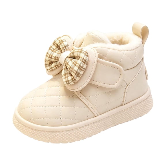 YMUQEIGH Leather Girls Boots – Kids Thick Snow Boots Lightweight Ankle Boots – Cozy & Fur Non Slip Kids Boots for Girls & Boys, Perfect for Fall