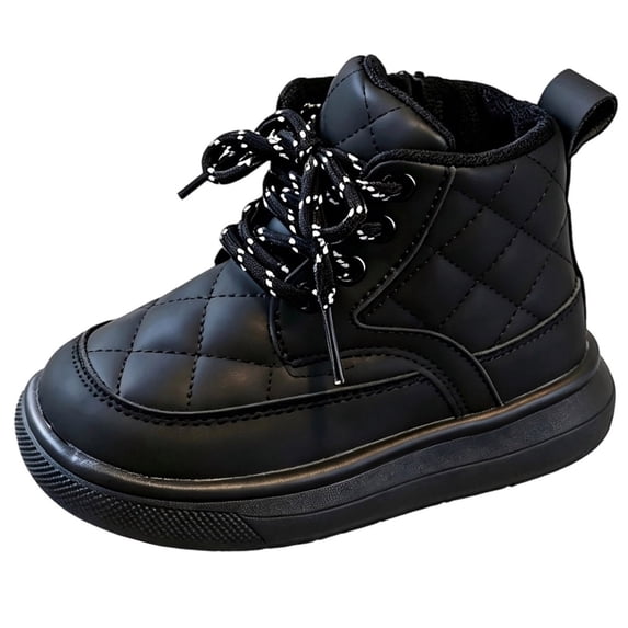 YMUQEIGH Toddler Girls Boys Combat Ankle Boots Little Kid Waterproof Outdoor Chelsea Fall Booties Leather Comfort Shoes (Toddler/Little Kid)