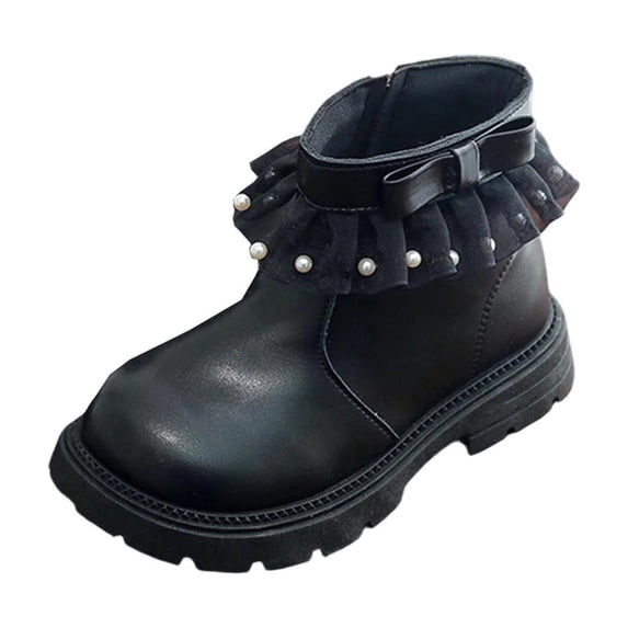 YMUQEIGH Toddler Girls Boys Combat Ankle Boots Little Kid Waterproof Outdoor Chelsea Fall Booties Leather Comfort Shoes (Toddler/Little Kid)