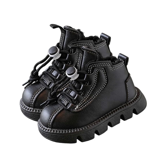 YMUQEIGH Toddler Girls Boys Combat Ankle Boots Little Kid Waterproof Outdoor Chelsea Fall Booties Leather Comfort Shoes (Toddler/Little Kid)