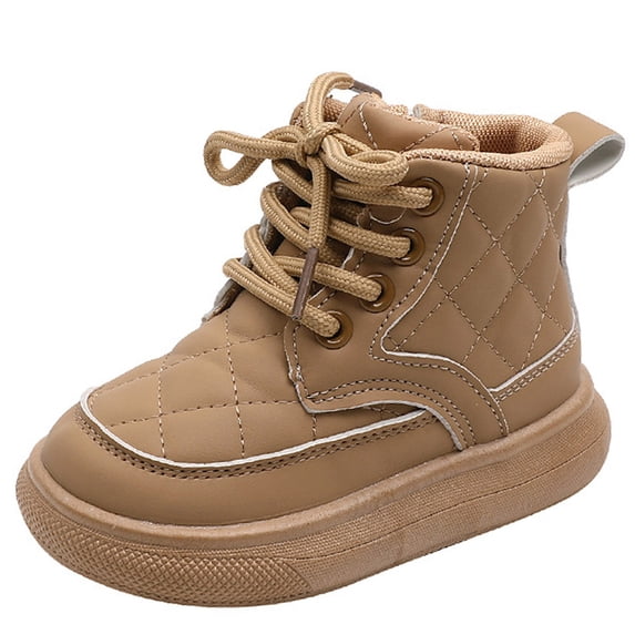 YMUQEIGH Toddler Girls Boys Combat Ankle Boots Little Kid Waterproof Outdoor Chelsea Fall Booties Leather Comfort Shoes (Toddler/Little Kid)