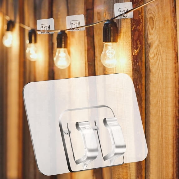 YMWVH 100 Pack String Lights Clips, Outdoor Waterproof Heavy Duty Light Clips, No Drill No Damage, Universal for Christmas LED Fairy Lights, Gutter, Wall, Patio, Roof, Easy Install