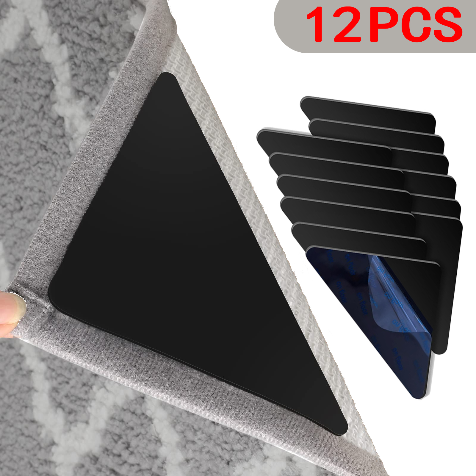 YMWVH 12-Piece Carpet Tape, Non-Slip Carpet Pad Gripper for Hardwood ...