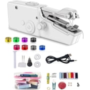 YMWVH 2026 Handheld Sewing Machine, Mini Portable Sewing Machine with Sewing Kits for Quick Stitching and Home DIY, Travel White
