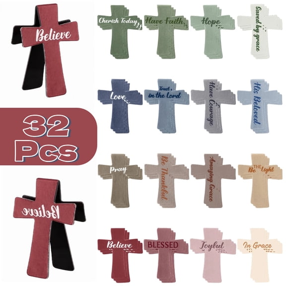 YMWVH 32PCS Christian Bookmarks, Magnetic Bookmarks Bible Verse Cross Bookmark, Durable Acrylic Book Marks for Reading & Church Gifts