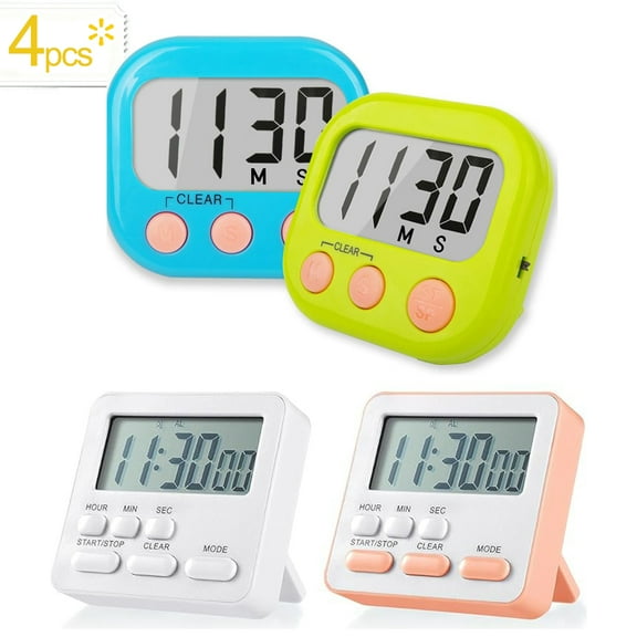 YMWVH 4-Piece Multi-Function Electronic Timer, Learning Management, Suitable for Kitchen, Study, Work, Exercise Training, Outdoor Activities