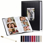 YMWVH 4x6 Photo Album 300 Photos with a Pen, Leather Cover Window Personalized Album, Multi-Use Photo Book for Graduation Anniversary