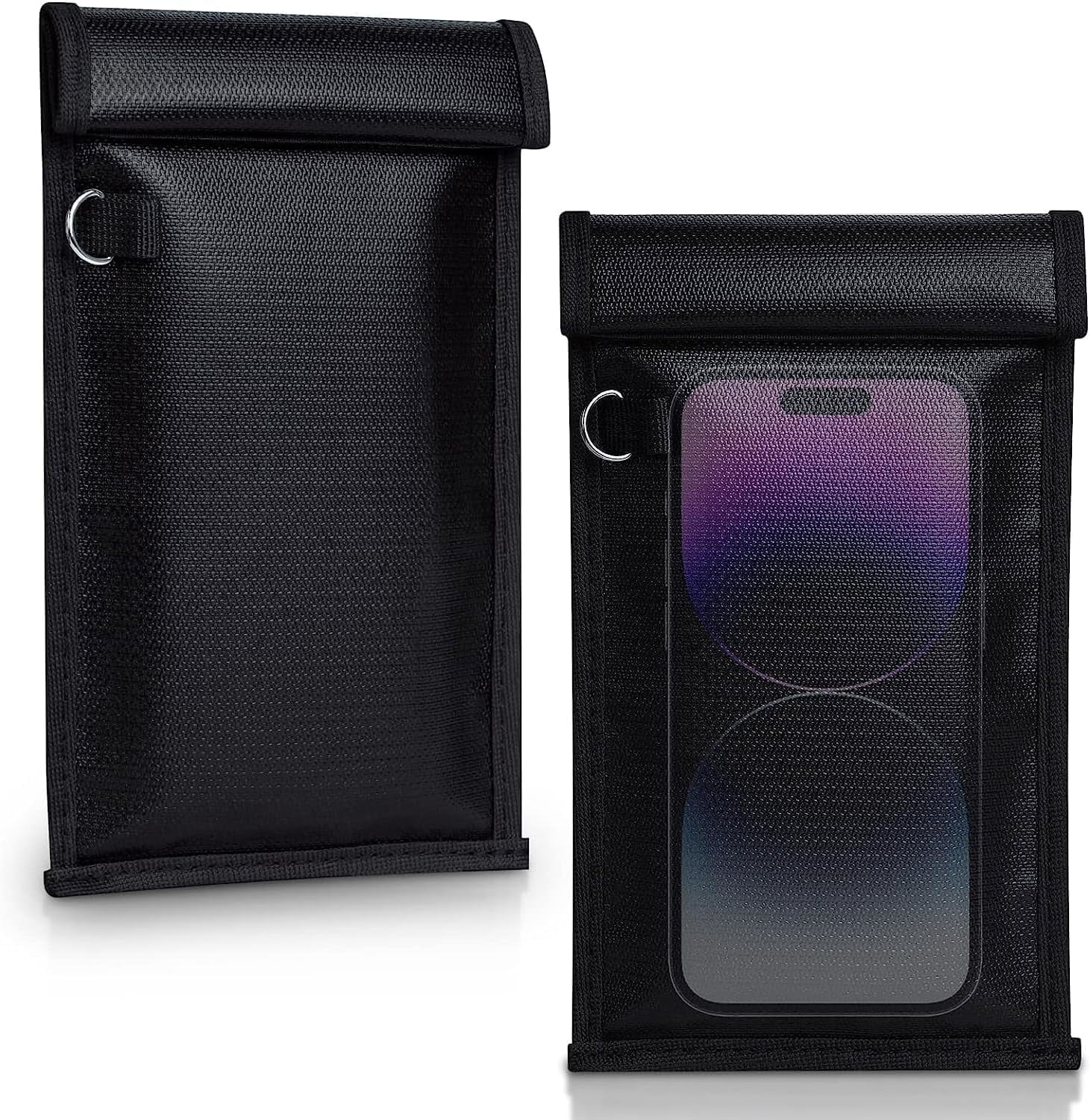 YMWVH Faraday Bags for Phones and Car Key 3 Pack, Signal Blocking Pouch, Cell Phone Signal Jammer, Car Key/WiFi/RFID/GPS Signal Blocker Black (m)