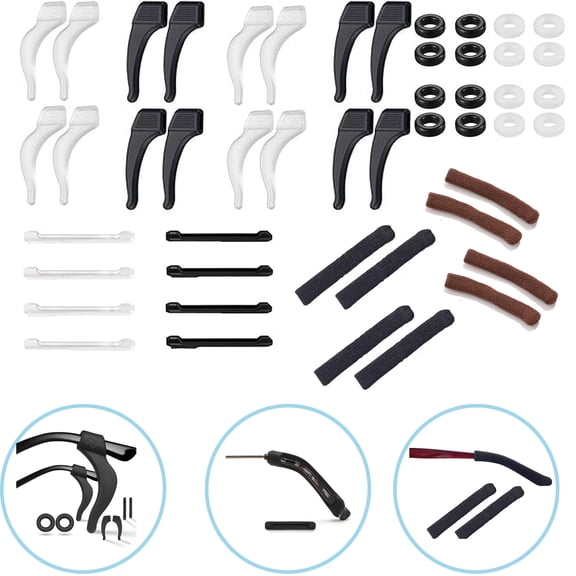 YMWVH Glasses Grips,32 PCS Anti-Slip Silicone Glasses Grips - Universal Eyewear Retainers Ear Hooks, Secure Fit for Sunglasses, Eyeglasses & Sports Use, Adults & Kids
