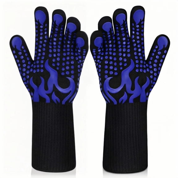 YMWVH Heavy Duty Heat Resistant Grilling Gloves 932°F, Multi-Purpose BBQ Gloves for Smoker, Oven, Cooking, Baking and Camping
