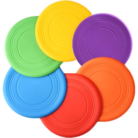 YMWVH Kids Flying Disc Toy Outdoor Playing Lawn Game Disk Flyer for Kindergarten Teaching Soft Silicone Colorful 6 Pack Bulk Set