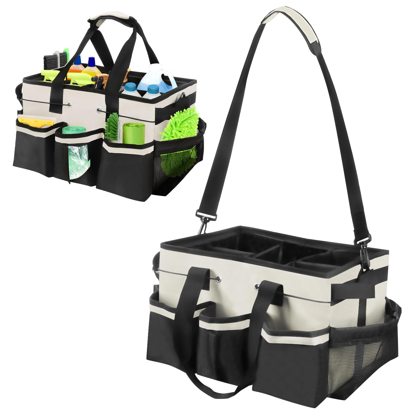 YMWVH Large Cleaning Caddy Bag, Cleaning Caddy Supplies Organizer With ...