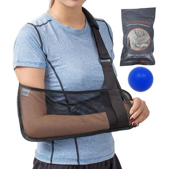 YMWVH Mesh Medical Shoulder Arm Sling - Adjustable Shower Immobilizer Brace, Universal for Right/Left Arm, Men & Women - Supports Torn Rotator Cuff, Elbow & Wrist Injuries 2pack
