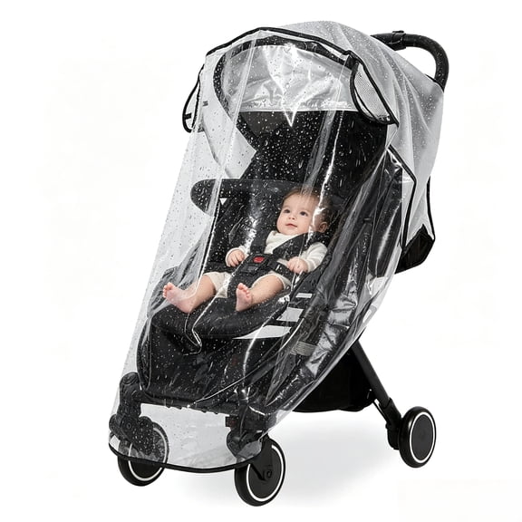 YMWVH Universal Baby Stroller Rain Cover, Clear Breathable Weather Shield, Waterproof Windproof Protector for Newborn Infants Toddlers