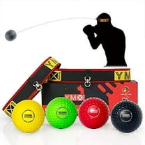 YMX BOXING Ultimate Reflex Ball Set - 4 React Reflex Ball & 2 Adjustable Headband, Great for Reflex, Focus and Hand Eye Coordination Training for Boxing Game, MMA and Krav Mega