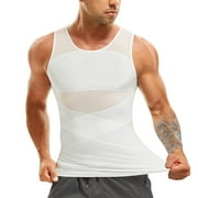YMing Compression Shirt for Men Slimming Body Shaper Tight Shapewear Waist Trainer Vest Workout Tank Tops