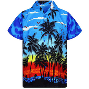 YMing Mens Hawaiian Shirt Short Sleeve Shirts - Mens Shirts Hawaiian Fancy Dress Summer Shirts Beach Party Fancy
