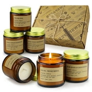 YMing Scented Candles for Home Aromatherapy Candles Gifts Set for Women Soy Wax Long Lasting Amber Jar Candles,3.53oz - Pack of 6